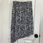 Premise Wrinklefree Stretch Asymmetrical Geometric Pattern Black & White Skirt S Photo 1