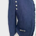 ZARA X Trafuluc Navy Blue Studded Tweed Cropped Blazer Women's Size Large NWT Photo 7