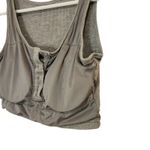 Klassy Network  Gray Waffle Knit Lounge Ultra Crop Henley Tank Top Brami Medium Photo 4