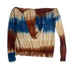 Blumin Unisex Tie Dye Long Sleeve Hippie Boho Kangaroo Pocket Hoodie Medium Blue Photo 4