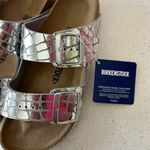 Birkenstock Arizona Gator Gleam Silver Size 40 US 10 Narrow Fit Photo 2