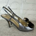 Kate Spade Vintage Caz Sling Back Silver Gold Open Toe Heels Women’s Size 8.5 Photo 5