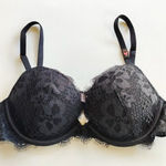 Victoria's Secret NEW Victorias Secret Dream Angels Push-Up Bra Black Floral Lace Womens Size 32B Photo 0