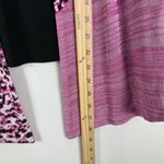 Ming Wang Cardigan Womens S Pink Black Animal Print Knit Open Front Art Eclectic Photo 6