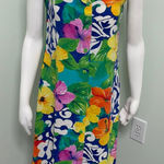 Jams World  sleeveless hibiscus flower button front midi dress size small Photo 0