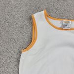 Talbots  Womens Tank Top Large White Orange Trim Crew Neck Stretch Casual Comfort Photo 8
