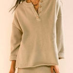 Free People FP Beach Hailee Sweater Top Au Lait Cream Large Photo 0