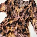 Torrid Brown Black Tan Tie Dye Babydoll Crinkle Gauze Smocked Top 4 4X Long Slv Photo 5