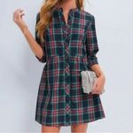 Tuckernuck  | NEW Festive Plaid Tartan Royal Shirt Mini Dress Size XL Photo 2