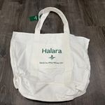 Halara NWT  White Letter Print Casual Canvas Tote Bag Photo 0