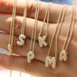 Balloon Zircon Letter I Initial Necklace Gold Photo 3