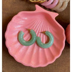 Acrylic Pastel Hoop 1 inch Earrings Green Photo 0