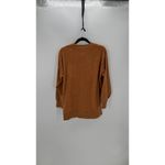 Aerie Fleece Sweater S Side Slits Burnt Orange oversized hi low balloon sleeve Photo 6