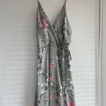 Free People Floral Side Tie Satin Long Dress Photo 1