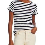 Maison Labiche NWT  Folies Bonjour Embroidered Navy Striped Tee T-Shirt Parisian Photo 0