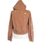 Santa Cruz Scattered Butterfly Brown Cropped Hoodie Womens Medium Photo 2
