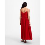 Madewell  Textured V-Neck Midi Dress Festival Red Size XS NWT Linen Cotton Luxe Photo 4