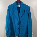 Vintage Corduroy Blazer in Peacock Blue Kathy Davis Size 14 Photo 7