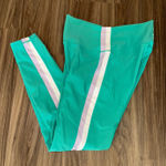 WILO Teal Green Athletic Leggings Women's Size L Colorblock Side Stripe Size L Photo 0