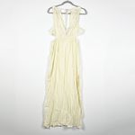 l*space NEW L* Rafael Cotton Blend High Slit Cut Out Metallic Gold Cover Up Dress M Photo 3