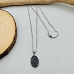 925 Sterling Silver Snake Moon Pendant Necklace Photo 1