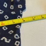 MICHAEL Michael Kors Navy White Diamond Print V Neck Tunic Top Womens Size S Blue Photo 8