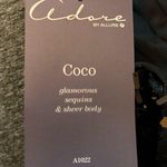 Allure Adore Coco Sequins Bodysuit Glamorous Sequins & Sheer Body NWT Black Photo 0