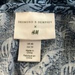 H&M Desmond & Dempsey X Dress Womens XS Blue Tropical Linen Blend Preppy Coastal Photo 5