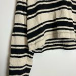 ZARA Black Ivory Striped Cropped Rustic Sweater Photo 4