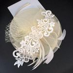 Elegant Ivory Headpiece Headband Lace Tuille Pearl Photo 0