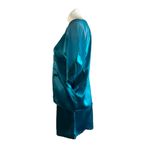 L’Intima Collection Vintage Satin Teal Sleepwear Set Size L Photo 2
