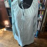 Sundance  pale blue eyelet tie neck M boho peasant dress Photo 1