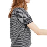 Madewell  Texture & Thread Peasant Top in Navy White Stripe W-516 Sz S Photo 2