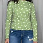 H&M Womens Top Long Sleeve Green Floral Photo 0