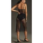 Anthropologie  Black Mesh Fringe Midi Dress NWT Sz. S Photo 1