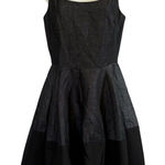 Gap  Fit Flare Ballet Tank Dress Size 2‎ Black Gray Linen Colorblock Fairy Grunge Photo 0