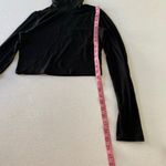 Madewell  Black Ribbed Mock Neck Long Sleeve Crop Top Women’s M Photo 4