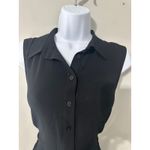 Drew Anthropologie Black Sleeveless Button Front High Slit Top Tunic Size S Photo 3