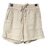 Zenana Outfitters women’s medium pull on elastic waist ties tan shorts pockets 5” casual Photo 0