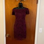 Ambiance Burgandy Lace Off the Shoulder Dress Effortless Elegance Size Small Photo 3
