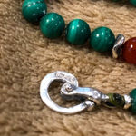URARTU Green Malachite and Red
Carnelian Sterling Silver Beaded Necklace Photo 6