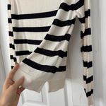 ZARA  Cream and Black Striped Long Sleeve Sweater Photo 1