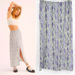 Free People  FP Womens Katie Button Down Snakeskin Printed Midi Skirt XS‎ Purple Photo 1