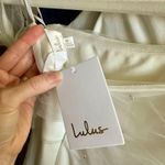 Lulus  NWT Profound Glamour Ivory White Pearl Off-the-Shoulder Tulip Maxi Dress Photo 9