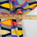 Lavender Brown Mini Dress Womens M Multicolor Geometric Print Short Sleeve Retro Photo 5