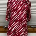 Anne Klein Ann Klein Red and White Zebra Print Short Sleeve Blouse Size Small Photo 0