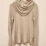 Free People  Beach Long Sleeve Top Size Small Beige Cowl Neck Medium Boho Photo 1