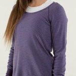 Lululemon open your heart purple striped long sleeve shirt Photo 1