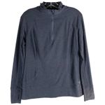 Apana Medium Pullover Gray Top Thumb Holes Quarter Zip Long Sleeve Athletic 593 Photo 0