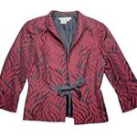 Maggy London Maggie London
Women's Blazer Jacket Size 8
Maroon, Black Metallic Jacquard Photo 0